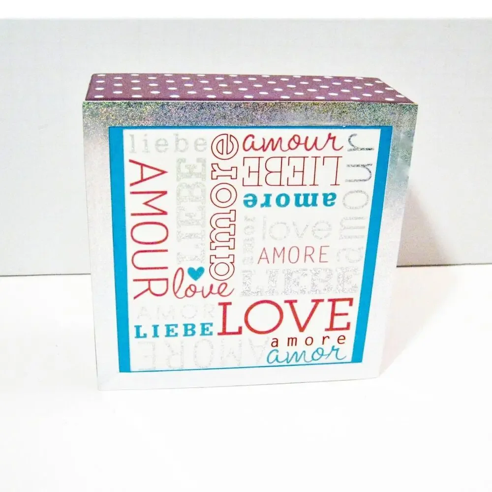 Double message Shelf Tabletop Wood Box Sign Home Office Students Dorm Nursery
